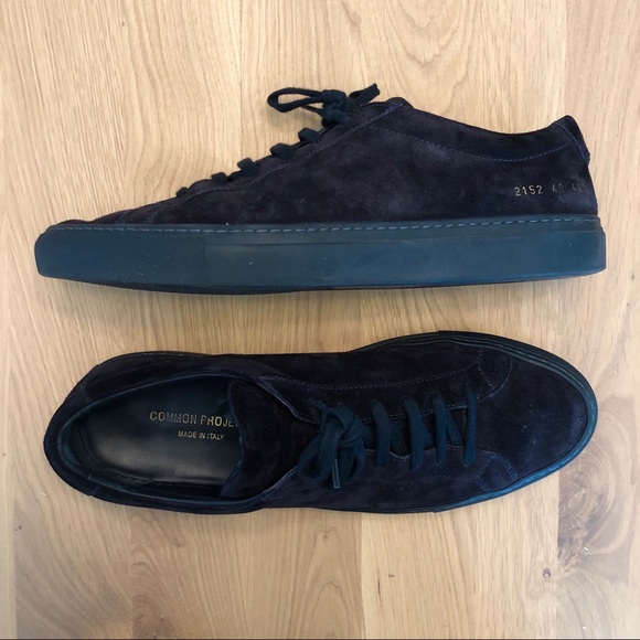 common projects achilles low navy suede